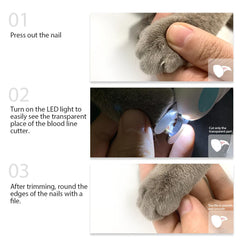 LED Pet Nail Clipper Scissors Dog Cat Nail Toe Claw Trimmer SP