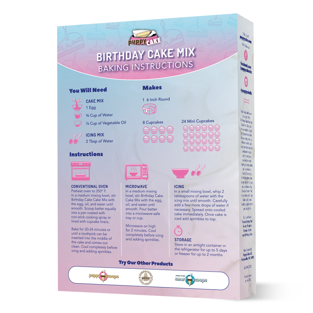 Puppy Cake Mix For Dogs  - Birthday Cake with Sprinkles