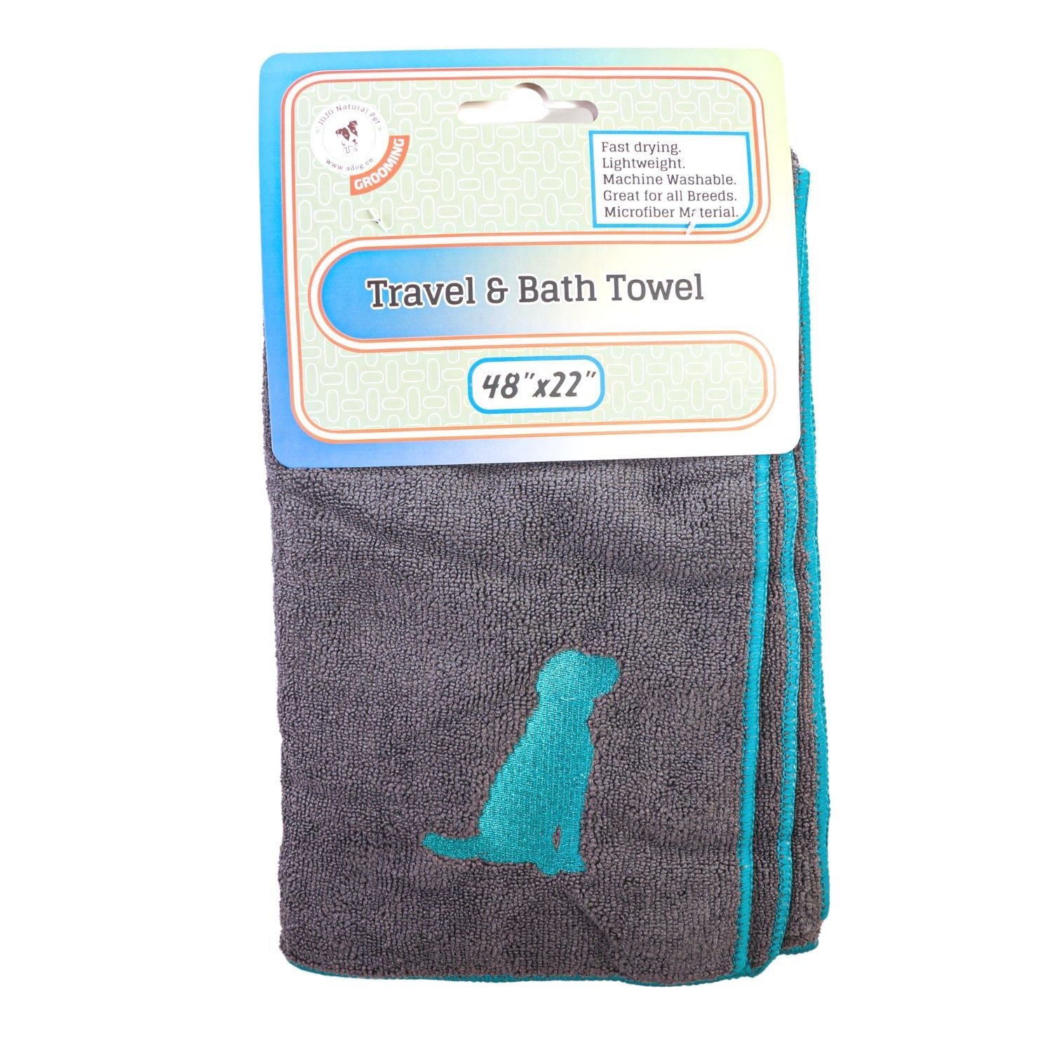 Quick Drying Microfiber Dog Bath Towel with Dog Silhouette