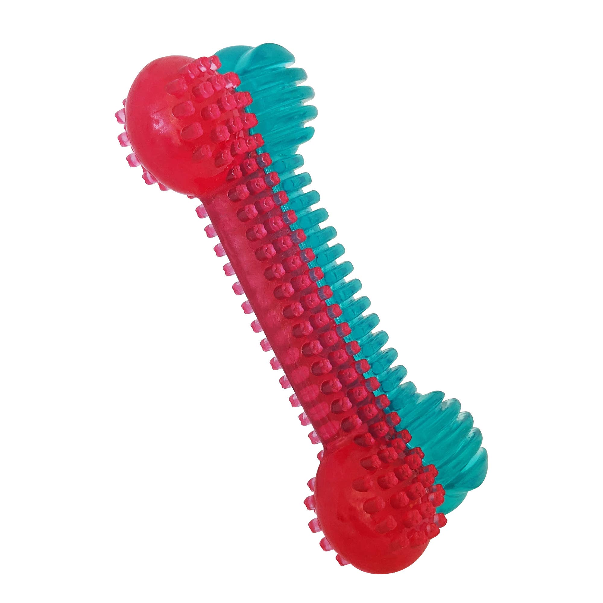 Textured Rubber Bone Dog Chew Toy - Dual Colored