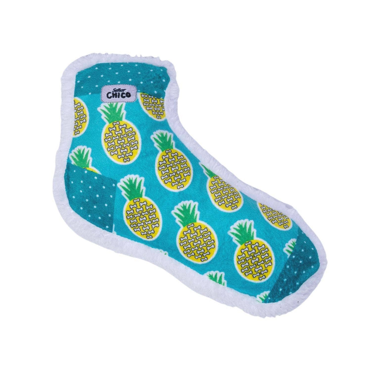 Squeaking Pineapple Comfort Plush Sock Dog Toy