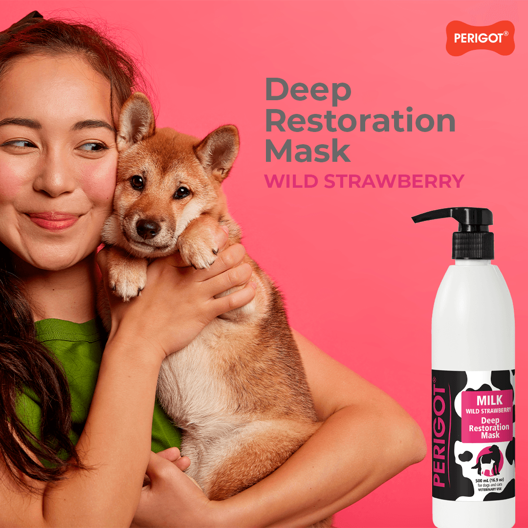 Perigot - Strawberry Restoration Mask for Dogs 500 ml (16.9 fl.oz.) | Cats & Dogs