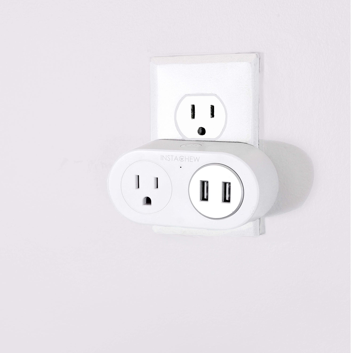 INSTACHEW, Pureconnect+ Smart Plug with USB, App Enabled, Google Assistant and Alexa Compatible, Smart Converter, Smart Adapter, Smart USB connector